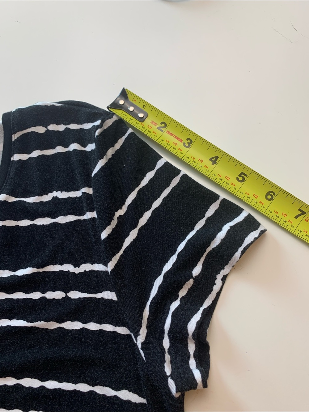 Lord & Taylor Petite Black & White Striped Midi Dress, Pockets, Stretch - Picture 7 of 10